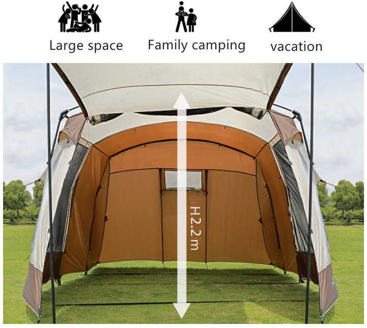 Outdoor Camping Popular Sale Double Layer Luxury Tunnel Tent KASSICO